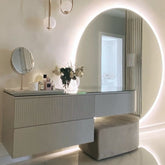 Trueliving Round Grey Luxury Dresser Table H 71 x W 23 x D 16